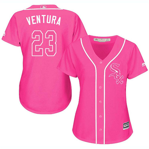 Women's Majestic Chicago White Sox #23 Robin Ventura Authentic Pink Fashion Cool Base MLB Jersey